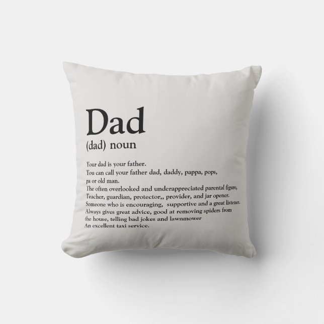 Pappa, definition, modern, typografi kudde (Framsida)