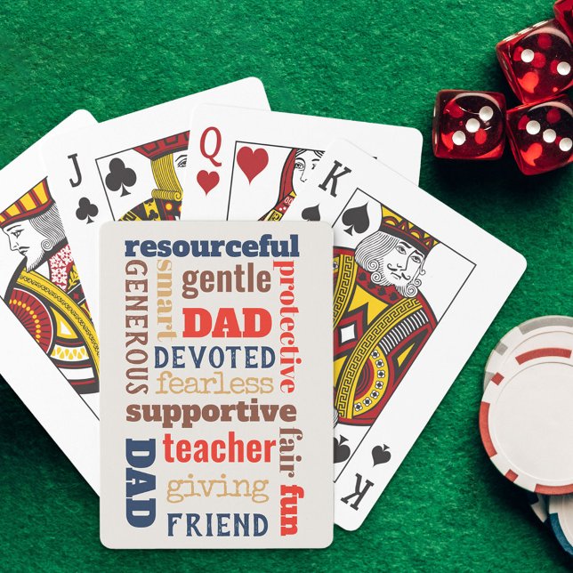 Pappa Definition Ord Collage Typography Casinokort (Skapare uppladdad)