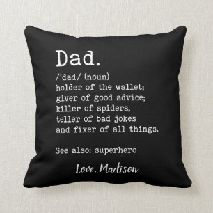 Pappa Definition Personlig Fars dag Gift Kudde
