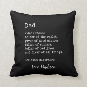 Pappa Definition Personlig Fars dag Gift Kudde