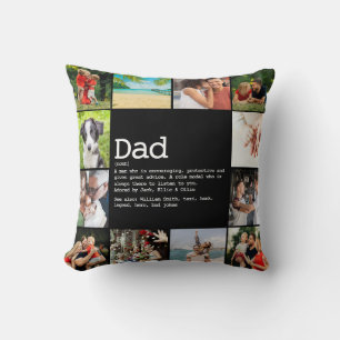Pappa Definition Photo Collage Fars dag Kudde