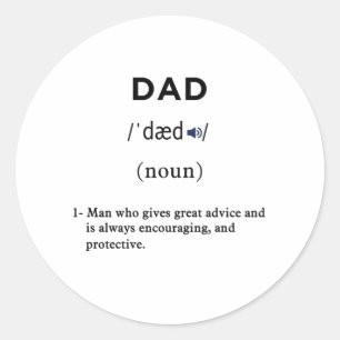 pappa definition runt klistermärke