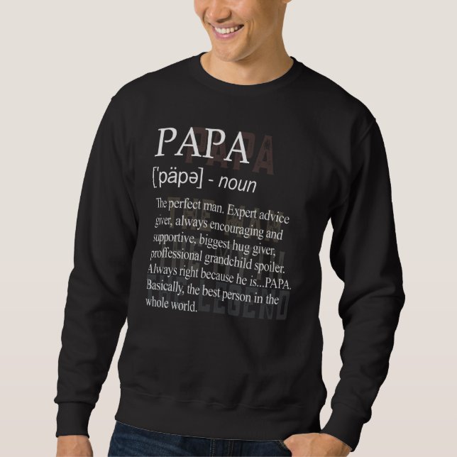 Pappa-definition som en vanlig morfar-enfärgare lång ärmad tröja (Framsida)