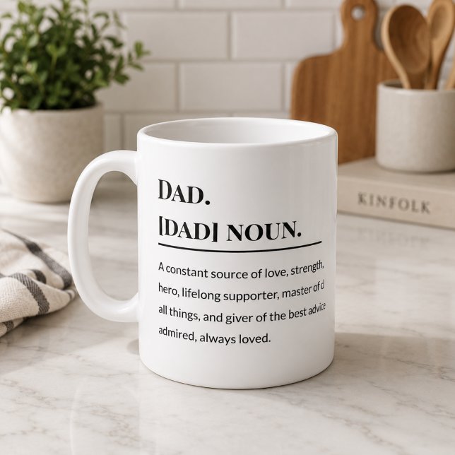 Pappa Definition 👨‍👧‍👦 | Uppriktig Far Kaffemugg (Skapare uppladdad)