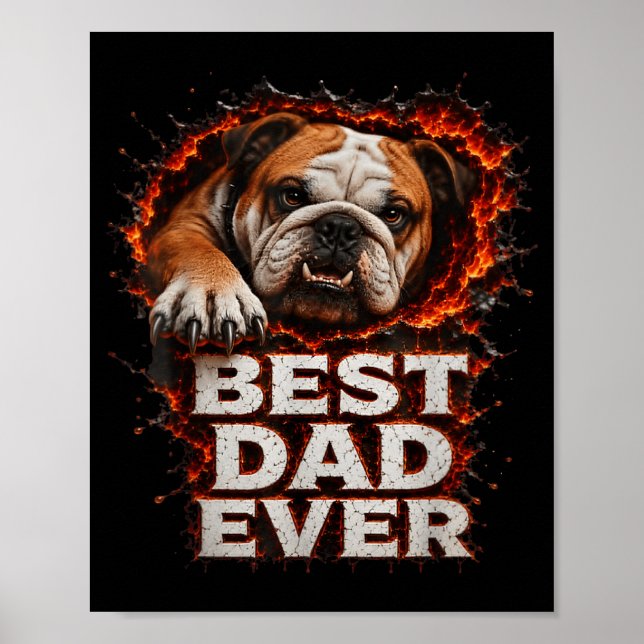 Pappa Design Rolig Hund Fars Dag Från Dotter Poster (Framsidan)