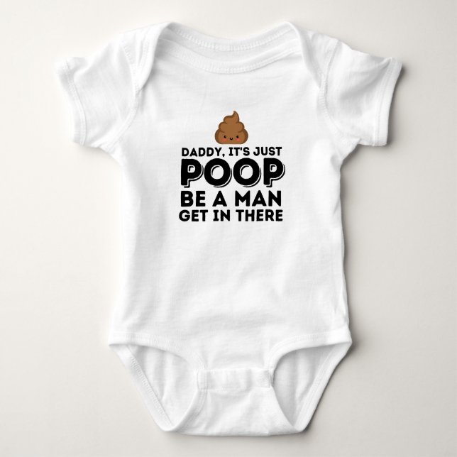 Pappa, det är bara bajs, var en man t shirt (Framsida)