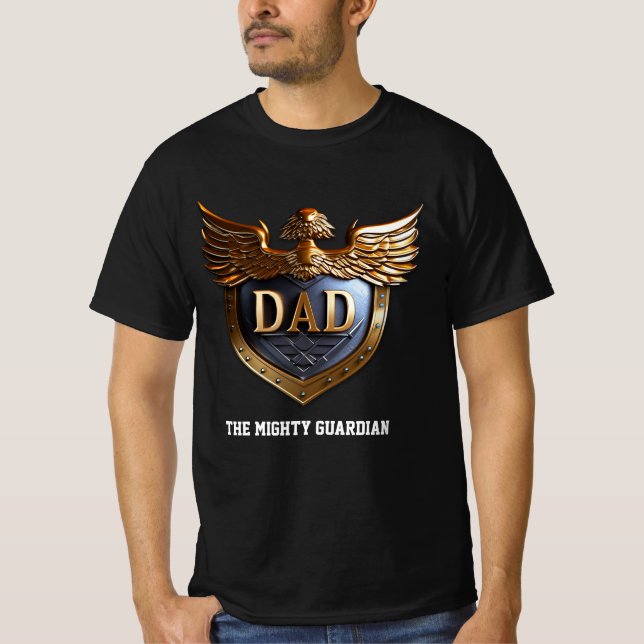 Pappa det mäktiga väktarskölden t shirt (Framsida)