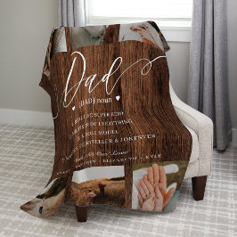 Pappa Dictionary Definition Photo Collage Woodgrai Fleecefilt