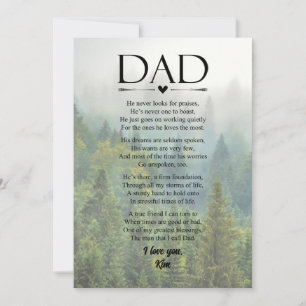 Pappa dikt fars dag personlig anpassad julkort