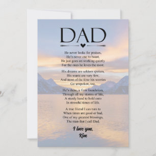 Pappa dikt Fars dag Personlig höstkort Julkort