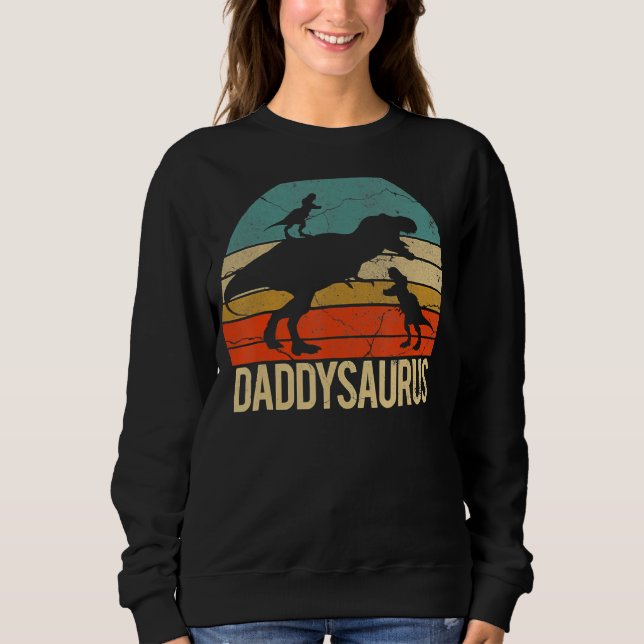 Pappa Dinosaur Daddysaurus 2 2 Kids jul T Shirt (Framsida)