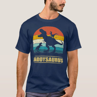 Pappa Dinosaur Daddysaurus 2 children Fars dag Gif T Shirt