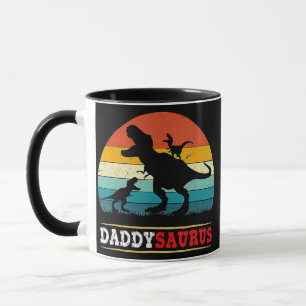 Pappa Dinosaur Daddysaurus 2 Kids Fars dag Mugg