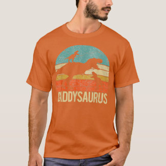 Pappa Dinosaur Daddysaurus 2 två barn Gift för Pap T Shirt