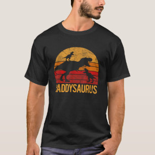 Pappa Dinosaur Daddysaurus 2 Två barn Julafton Gif T Shirt