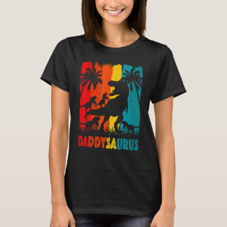 Pappa Dinosaur Daddysaurus 4 fyra barn till Far T Shirt