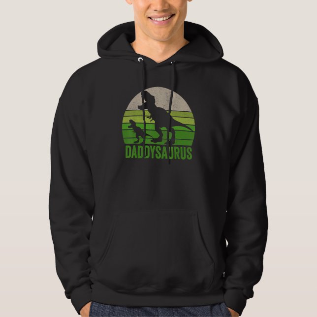 Pappa Dinosaur Daddysaurus Fars dag Hoodie (Framsida)