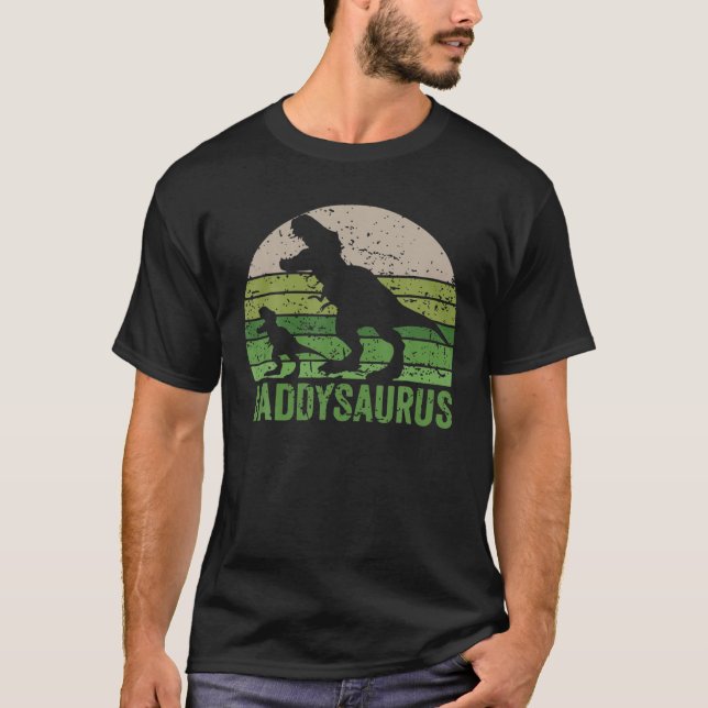 Pappa Dinosaur Daddysaurus Fars dag T Shirt (Framsida)