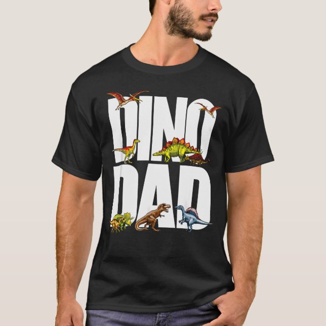Pappa dinosaur Föräldradinosaur Fars dag För T Shirt (Framsida)