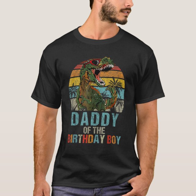 Pappa Dinosaur of the Birthday Boy Matching Family T Shirt (Framsida)