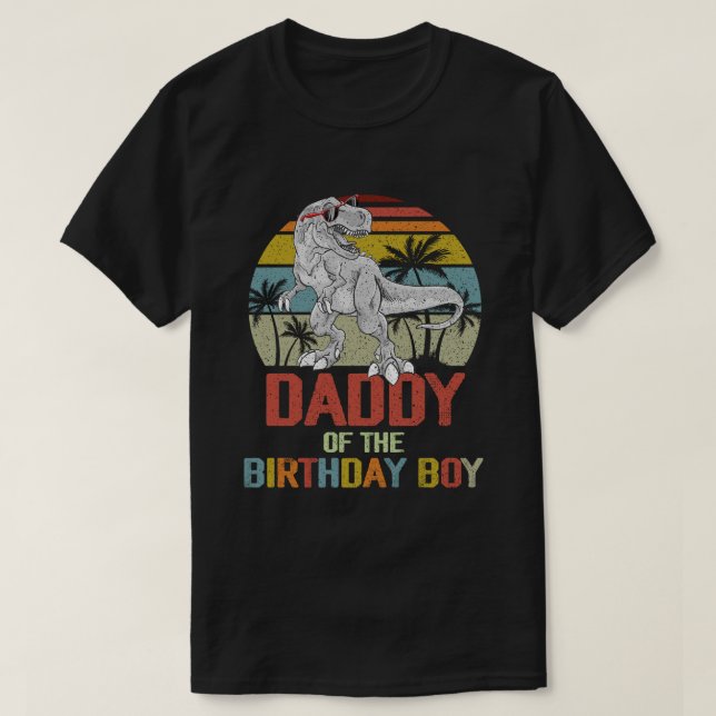 Pappa Dinosaur of the Birthday Boy Pappa Family T Shirt (Design framsida)