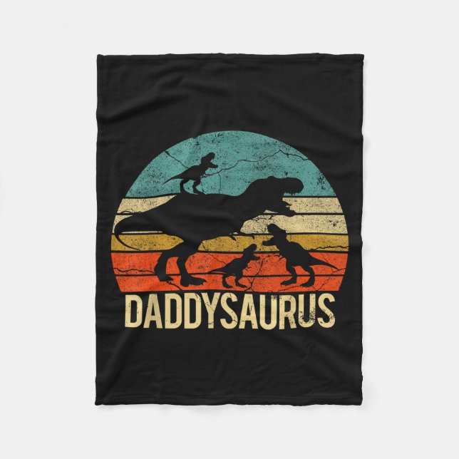 Pappa Dinosaurie Daddysaurus 3 Tre Barn Jul Chris Fleecefilt (Framsidan)