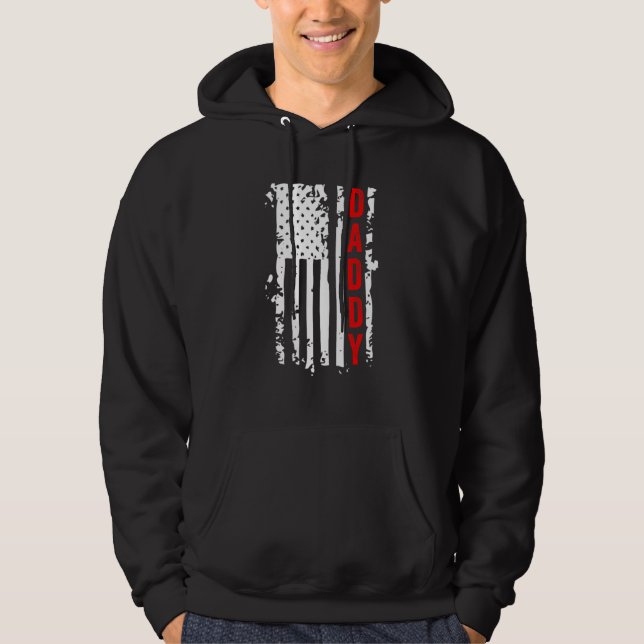 Pappa Distress Flagga Hoodie (Framsida)