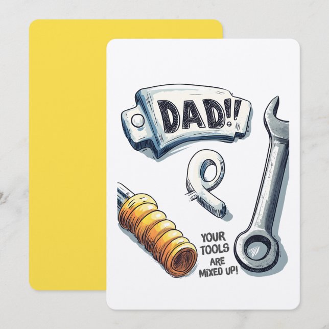 Pappa, ditt Verktyg är uppblandat! Funny Fars dag Inbjudningar (Fram/baksida)