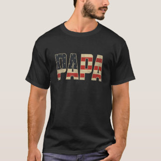 Pappa djärv patriotisk amerikansk flagg fadersdag t shirt