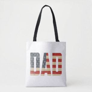 Pappa Djärv Patriotisk Amerikansk Flagga Fars Dag  Tygkasse