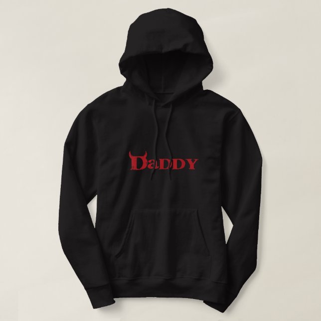 Pappa Djävulen Horn Lazy Halloween Costume Gothic  Hoodie (Design framsida)