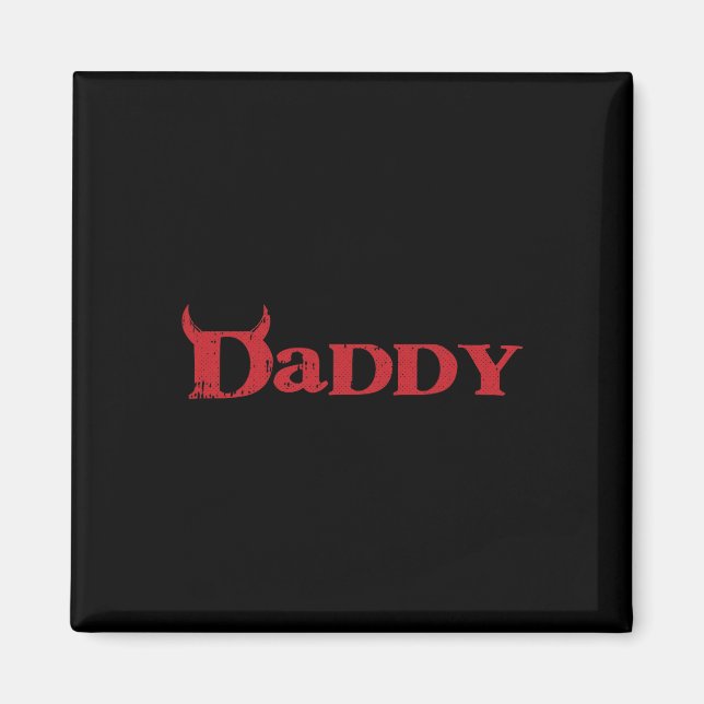 Pappa Djävulen Horn Lazy Halloween Costume Gothic  Magnet (Framsidan)