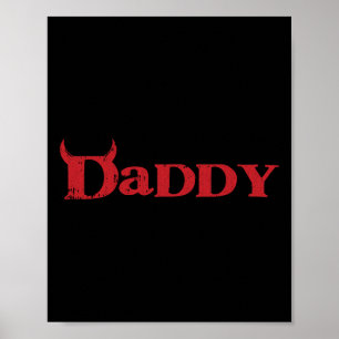 Pappa Djävulen Horn Lazy Halloween Costume Gothic Poster