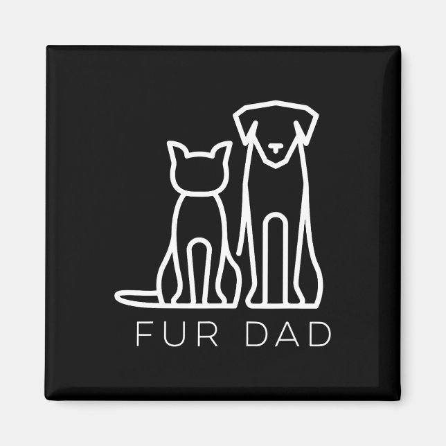 Pappa Djurälskare Cat Hund Make Funny Far Da Magnet (Framsidan)