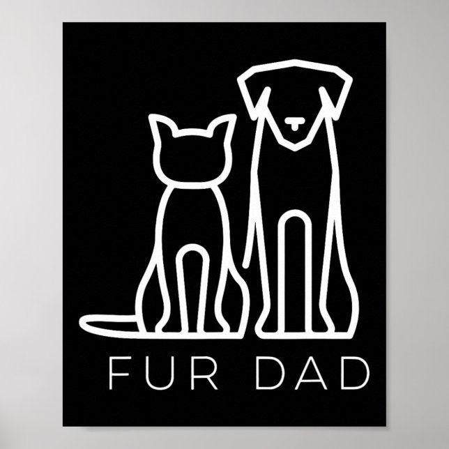 Pappa Djurälskare Cat Hund Make Funny Far Da Poster (Framsidan)