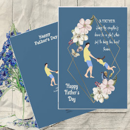 Pappa Dotter Bonding Lycklig Fars dag Citat Flora Julkort