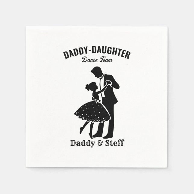 Pappa-Dotter-dansgrupp (4) T-Shirt Pappersservett (Framsidan)