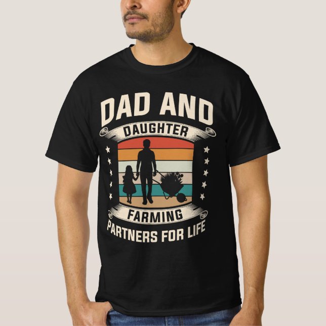 Pappa & Dotter Farming Team 🌾 🚜 T Shirt (Framsida)