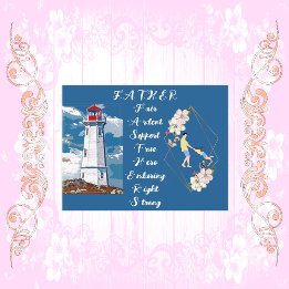 Pappa Dotter Förbindelse Fyrtorn Fars Dag Citat Vykort