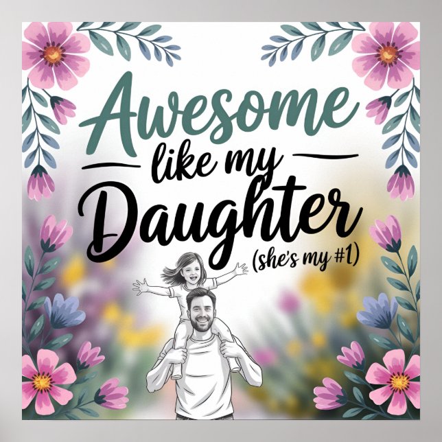 Pappa & Dotter Gift | Fantastisk som min dotterkon Poster (Framsidan)