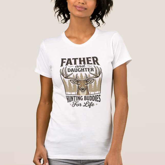 Pappa Dotter Jaktkompisar Hjort T-Shirt Design_ (Framsida)