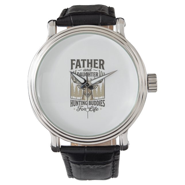 Pappa Dotter Jaktkompisar Hjort Tröja Design_ Armbandsur (Framsida)