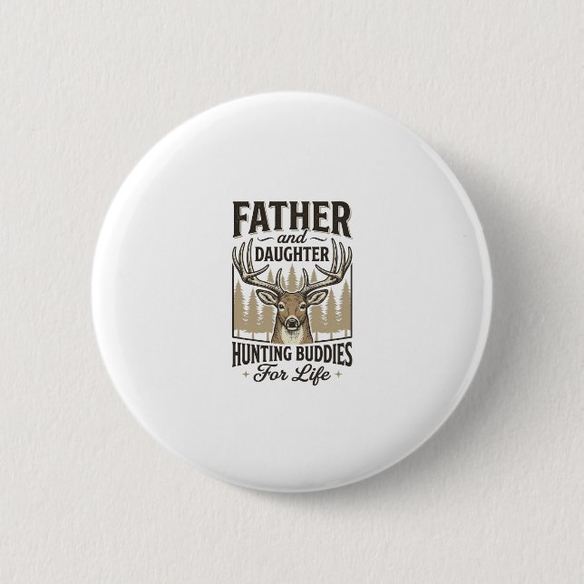 Pappa Dotter Jaktkompisar Hjort Tröja Design_ Knapp (Framsida)