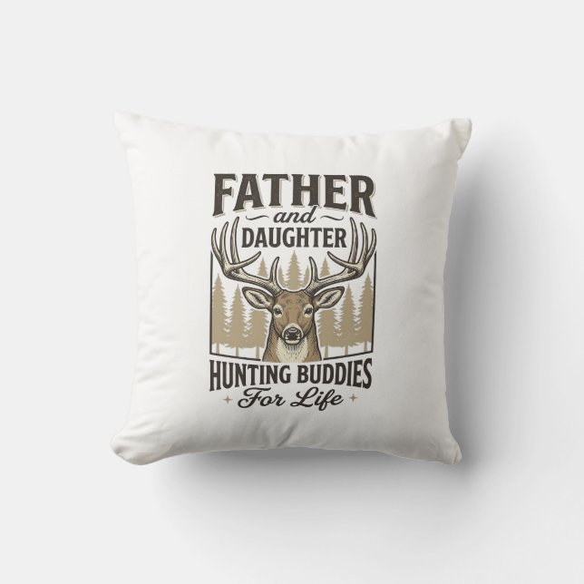 Pappa Dotter Jaktkompisar Hjort Tröja Design_ Kudde (Framsida)