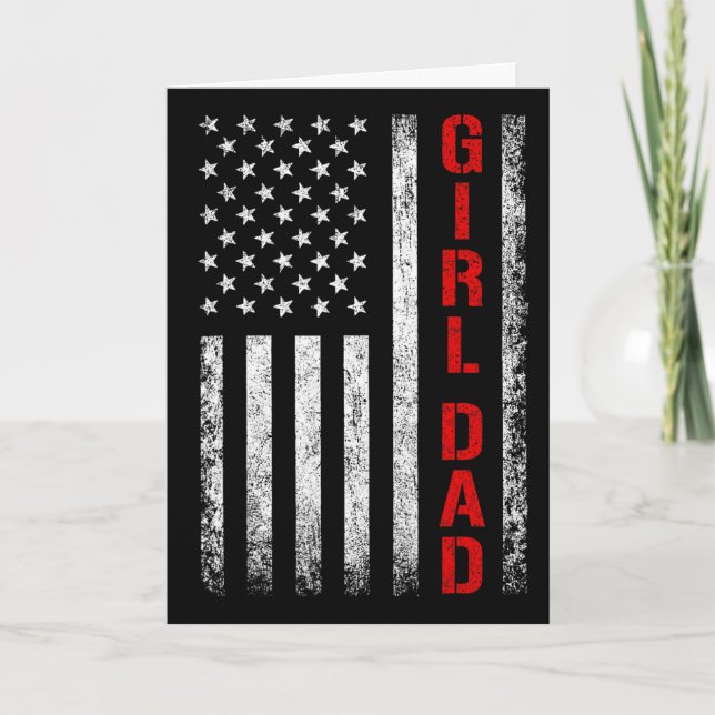Pappa Dotter Pappa Till Flickor Usa Flagga Fars Da Kort (Framsida)