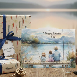 Pappa & Döttrar Sjösjökraft Födelsedagsfirande Pap Kort