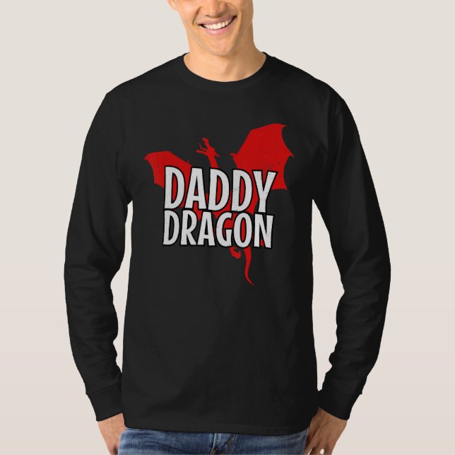 Pappa Dragon Mythical Legendary Creature Far T Shirt (Framsida)