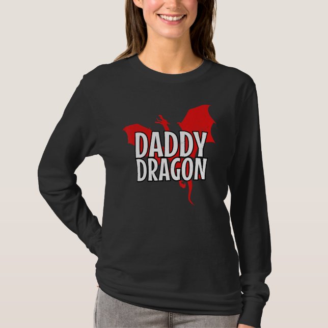 Pappa Dragon Mythical Legendary Creature Far T Shirt (Framsida)