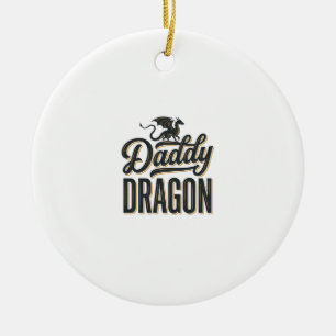 Pappa Drak Vintage Gravyr Tröja Design_1 Julgransprydnad Keramik