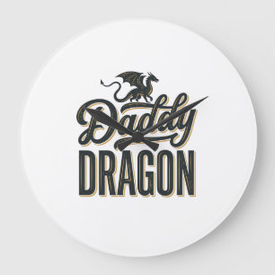 Pappa Drak Vintage Gravyr Tröja Design_1 Stor Klocka